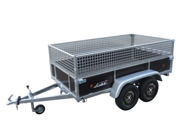 3 REMORQUE GAMME BOIS LIDER 45450 DIM UTILES 251 X 133 X 40 CM PTAC 750KG 2 ESSIEUX OPTION REHAUSSE GRILLAGEE 70CM